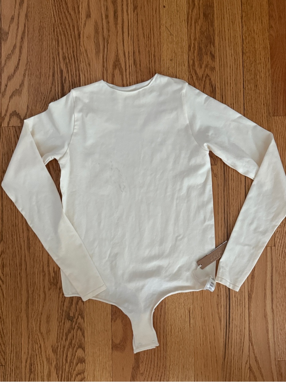 SKIMS Ivory Long Sleeve Crew Bodysuit